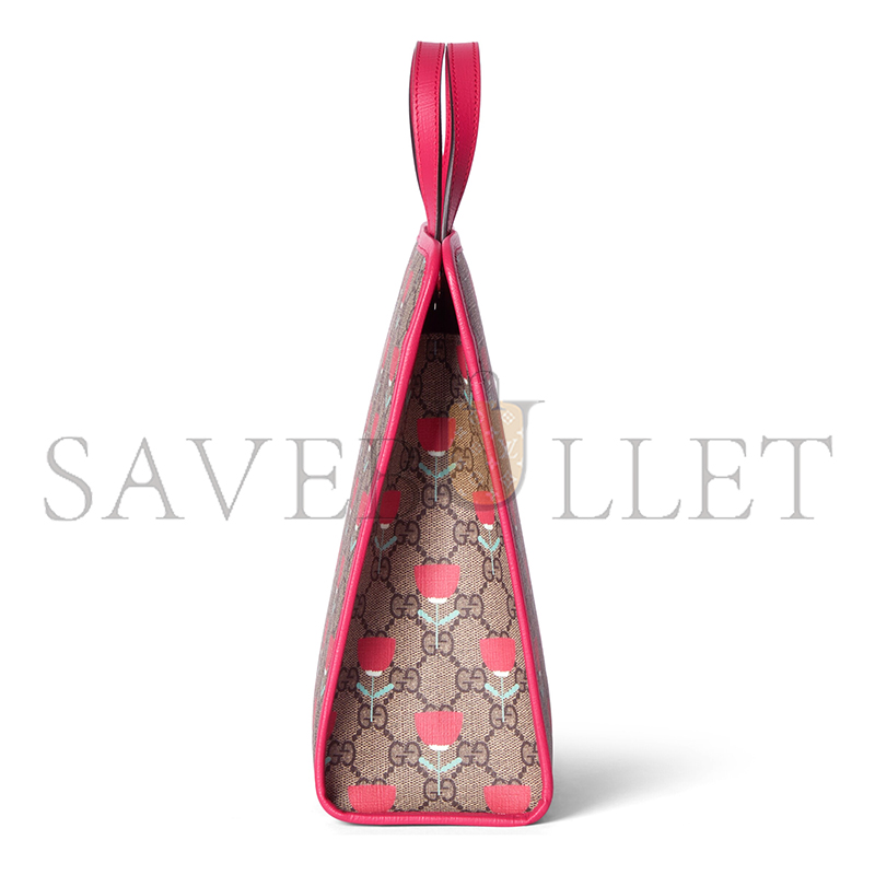 GUCCI CHILDREN'S FLOWER PRINT TOTE BAG 605614 (28.5*25*11cm) GUCCI CHILDREN'S FLOWER PRINT TOTE BAG 605614 (28.5*25*11cm)